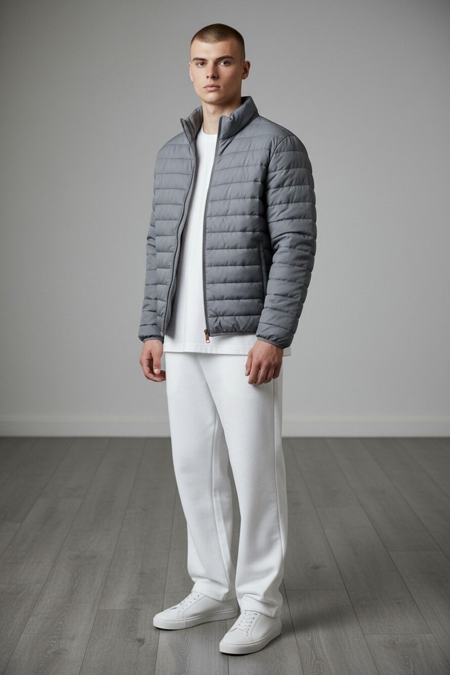 Ozark Trail Men's Packable Puffer Jacket Color: Gray Size: Large
